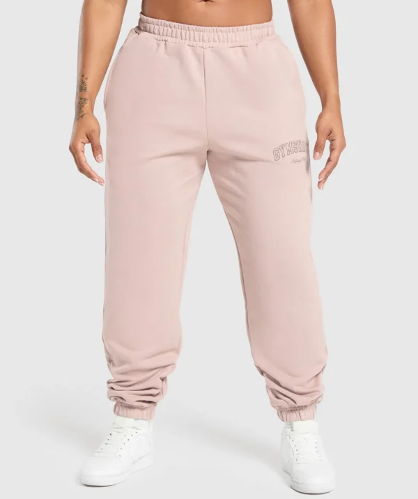 Fashion Gymshark Collegiate Joggers MutedPink