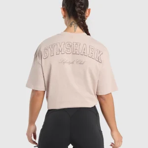 New Gymshark Collegiate Oversized T-Shirt MutedPink