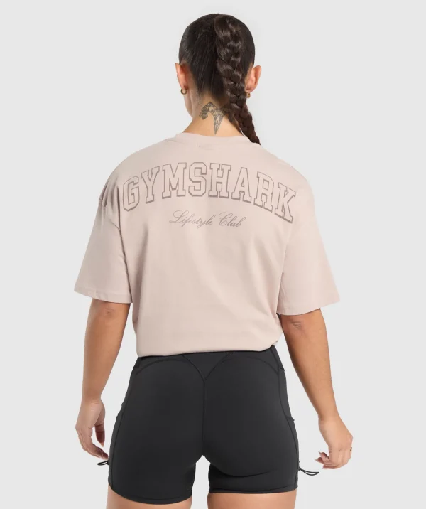 New Gymshark Collegiate Oversized T-Shirt MutedPink