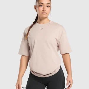 New Gymshark Collegiate Oversized T-Shirt MutedPink