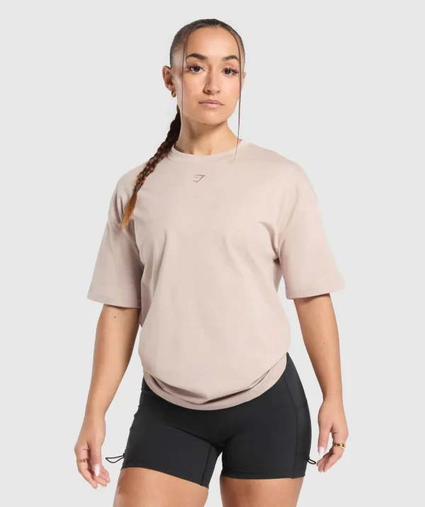 New Gymshark Collegiate Oversized T-Shirt MutedPink