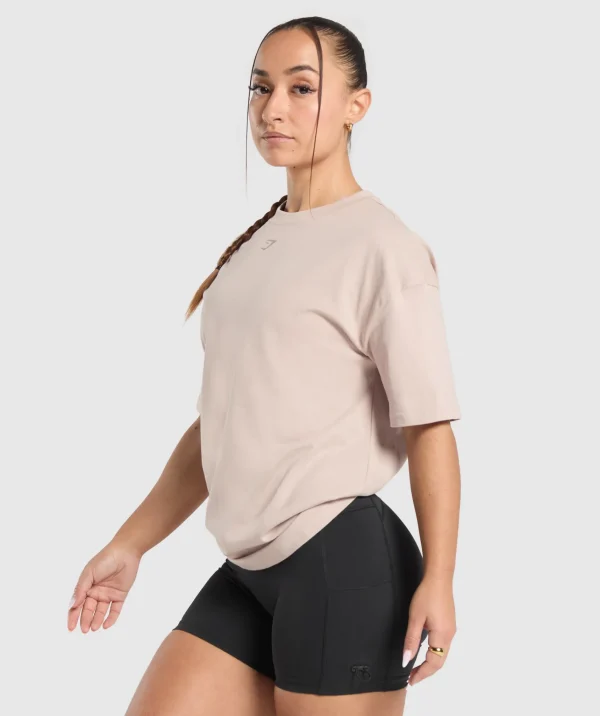 New Gymshark Collegiate Oversized T-Shirt MutedPink