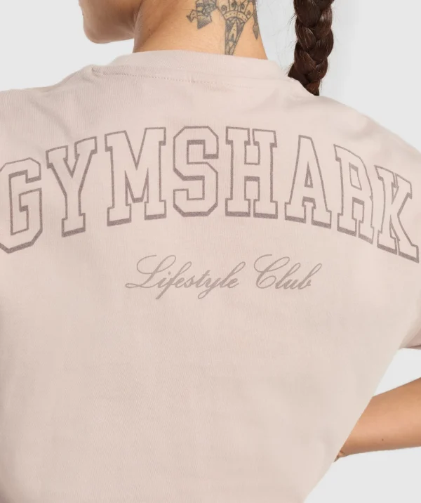 New Gymshark Collegiate Oversized T-Shirt MutedPink