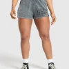 Fashion Gymshark Collegiate Shadow Washed Shorts AsphaltGrey