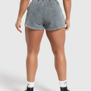 Fashion Gymshark Collegiate Shadow Washed Shorts AsphaltGrey