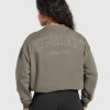 Clearance Gymshark Collegiate Sweatshirt CamoBrown