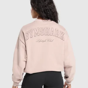 New Gymshark Collegiate Sweatshirt MutedPink