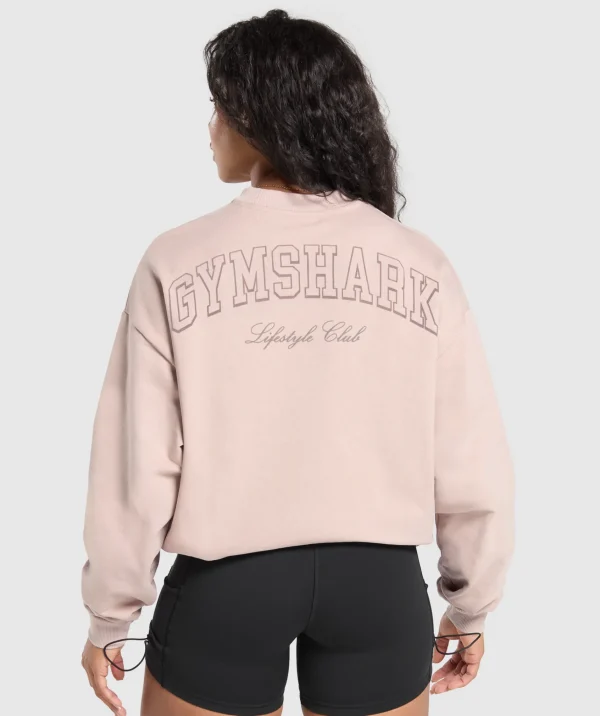 New Gymshark Collegiate Sweatshirt MutedPink