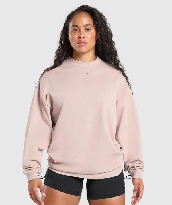 New Gymshark Collegiate Sweatshirt MutedPink