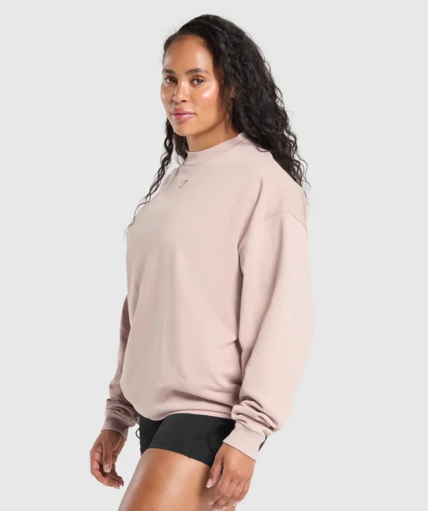 New Gymshark Collegiate Sweatshirt MutedPink