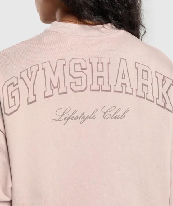 New Gymshark Collegiate Sweatshirt MutedPink