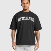 Online Gymshark Collegiate T-Shirt Black