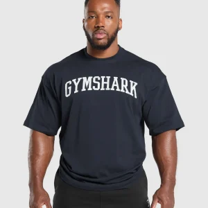 Sale Gymshark Collegiate T-Shirt HeavyBlue