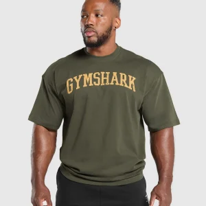 Outlet Gymshark Collegiate T-Shirt StrengthGreen