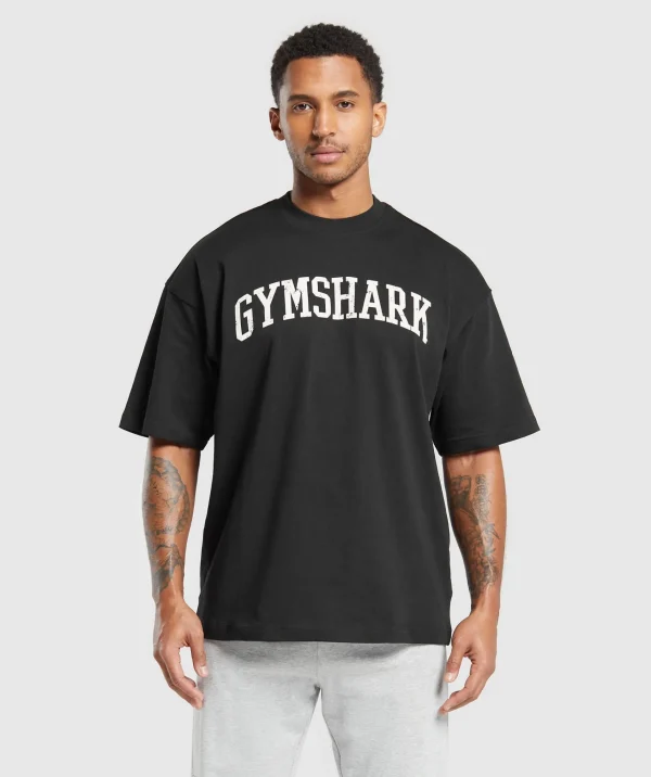 Online Gymshark Collegiate T-Shirt Black