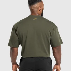 Outlet Gymshark Collegiate T-Shirt StrengthGreen