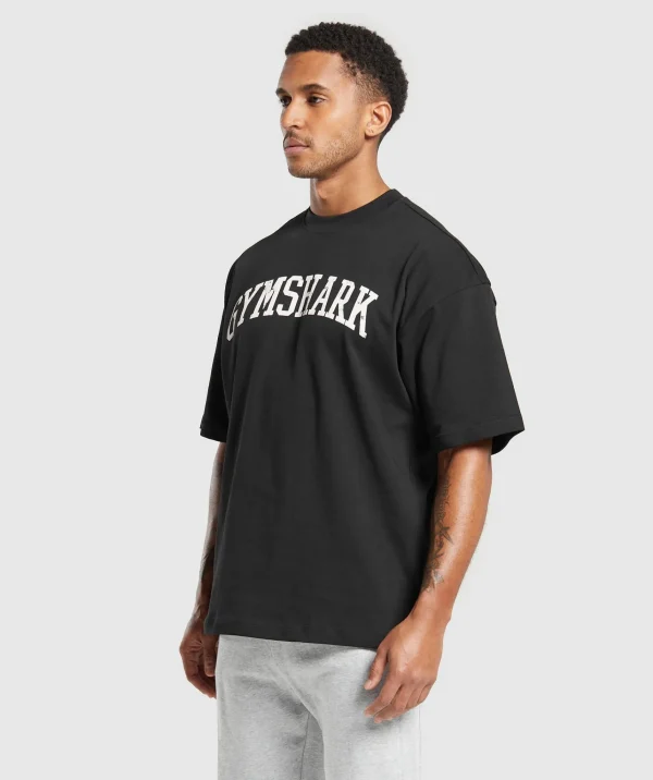 Online Gymshark Collegiate T-Shirt Black