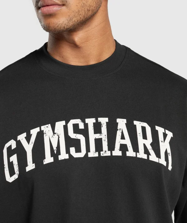 Online Gymshark Collegiate T-Shirt Black