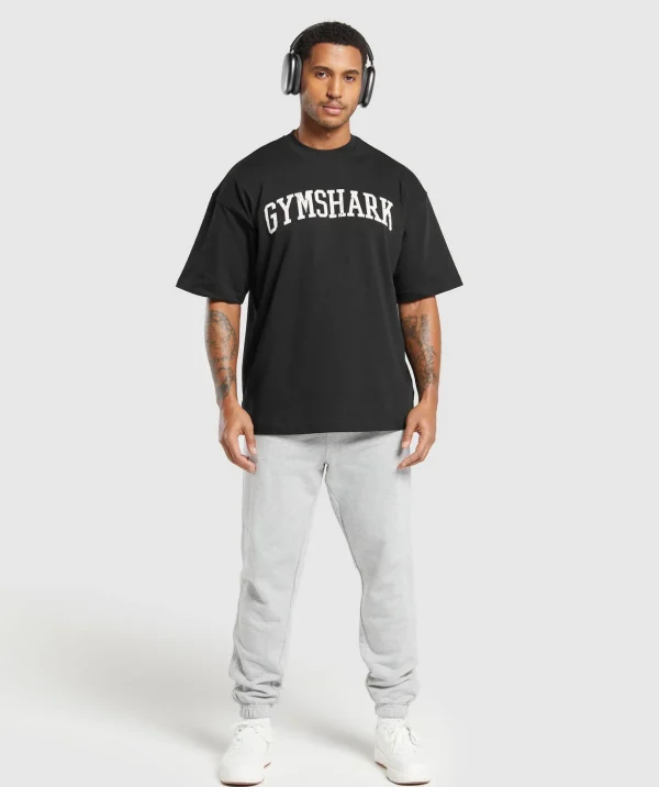 Online Gymshark Collegiate T-Shirt Black