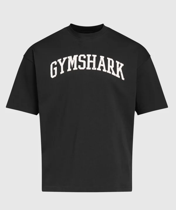 Online Gymshark Collegiate T-Shirt Black