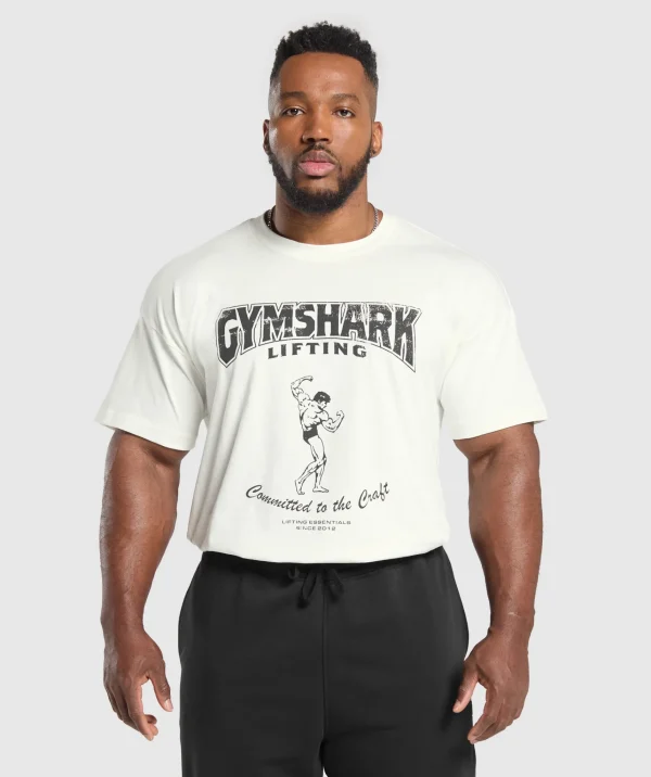 Clearance Gymshark Committed to the Craft T-Shirt SoftWhite