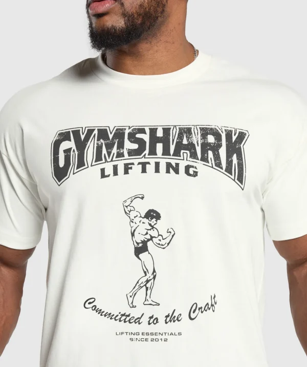 Clearance Gymshark Committed to the Craft T-Shirt SoftWhite