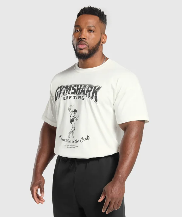 Clearance Gymshark Committed to the Craft T-Shirt SoftWhite