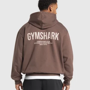 Hot Gymshark Conditioning Club Hoodie WalnutBrown