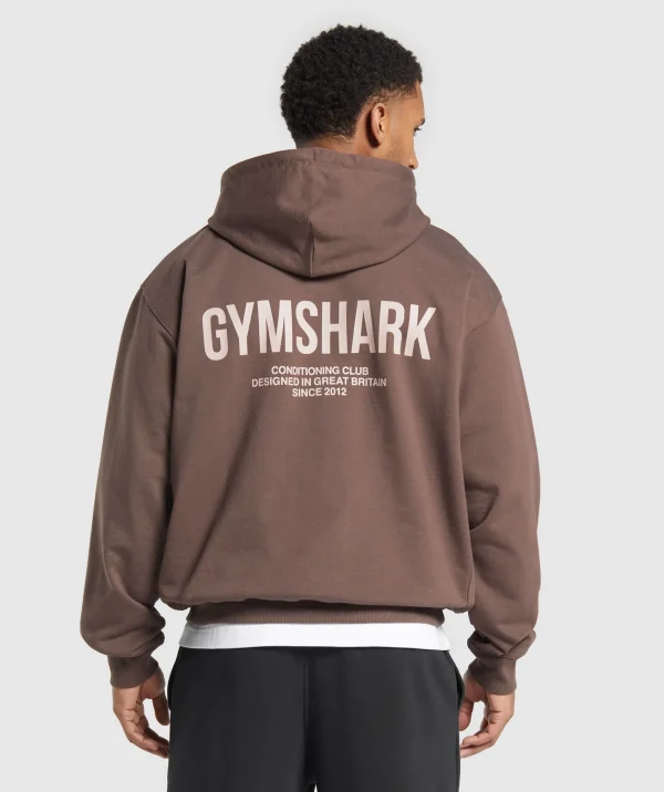 Hot Gymshark Conditioning Club Hoodie WalnutBrown