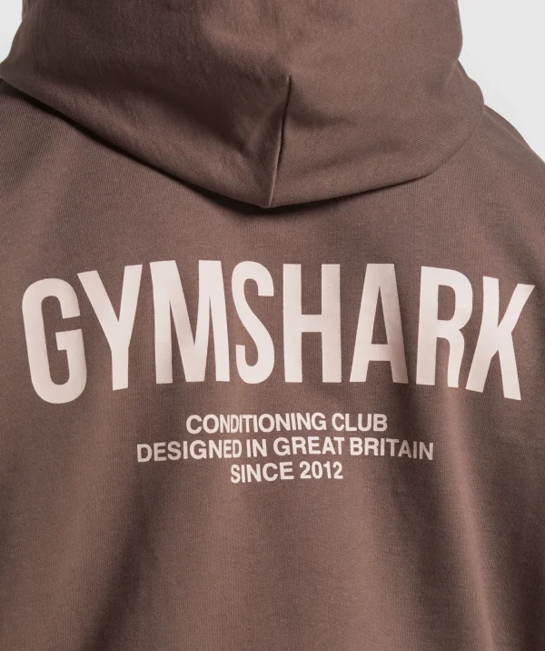 Hot Gymshark Conditioning Club Hoodie WalnutBrown