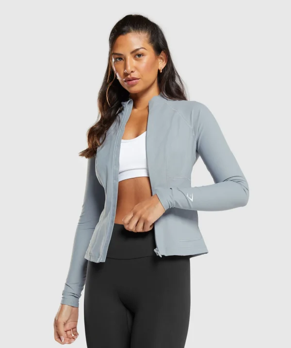 Online Gymshark Conditioning Full Zip Jacket DenimGrey