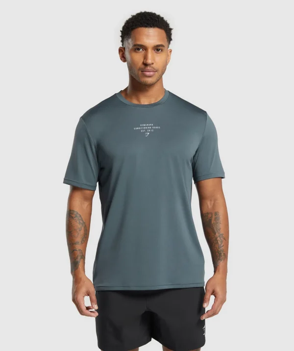 Hot Gymshark Conditioning Goods T-Shirt TitaniumBlue