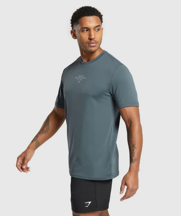 Hot Gymshark Conditioning Goods T-Shirt TitaniumBlue