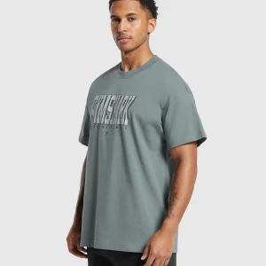 Hot Gymshark Conditioning Graphic T-Shirt CargoTeal