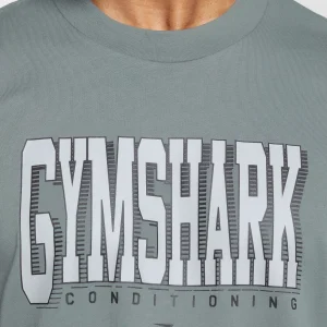 Hot Gymshark Conditioning Graphic T-Shirt CargoTeal