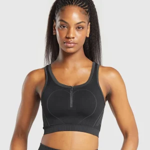 Hot Gymshark Contour Heart Seamless Tank Black/AsphaltGrey