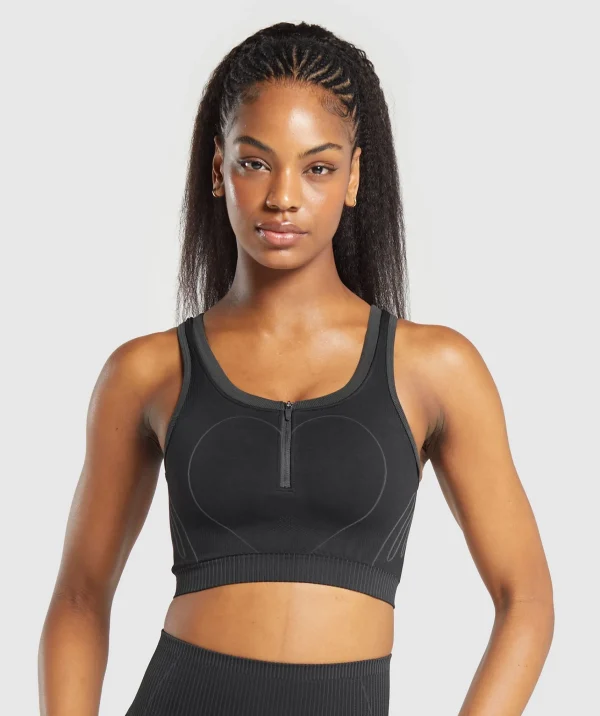 Hot Gymshark Contour Heart Seamless Tank Black/AsphaltGrey