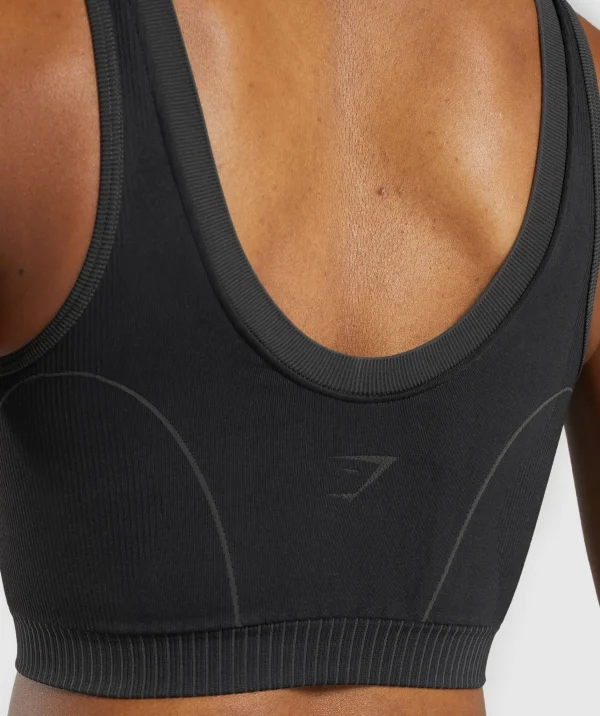 Hot Gymshark Contour Heart Seamless Tank Black/AsphaltGrey