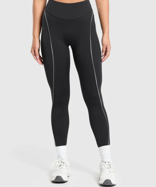 New Gymshark Contour Leggings Black/MetalGrey