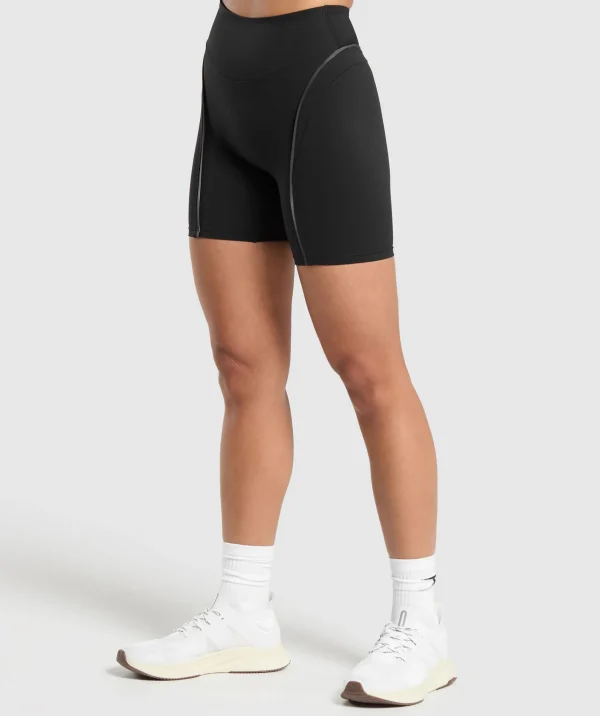 Discount Gymshark Contour Shorts Black/MetalGrey