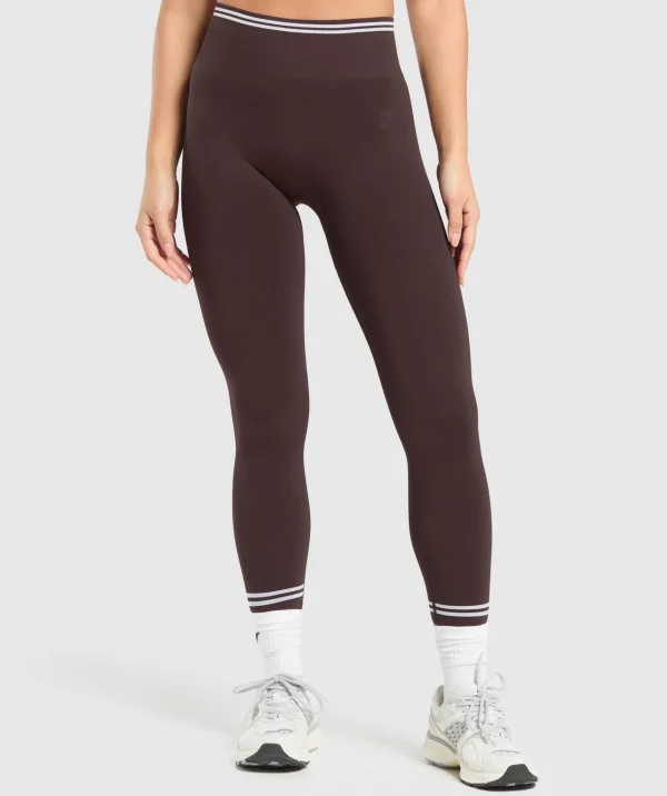 Online Gymshark Contrast Seamless Leggings HeritageBrown