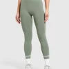 Best Gymshark Contrast Seamless Leggings UnitGreen