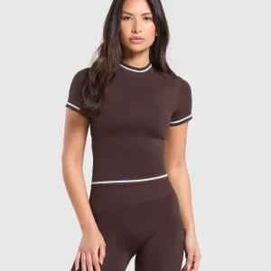 Discount Gymshark Contrast Seamless Midi Tee HeritageBrown