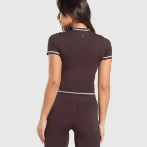 Discount Gymshark Contrast Seamless Midi Tee HeritageBrown