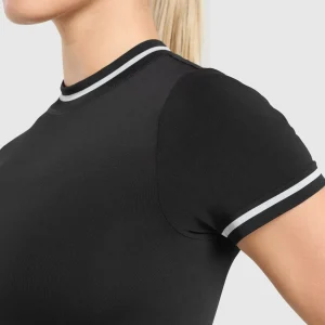 Fashion Gymshark Contrast Seamless Midi Tee Black