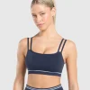 Online Gymshark Contrast Seamless Sports Bra HeavyBlue