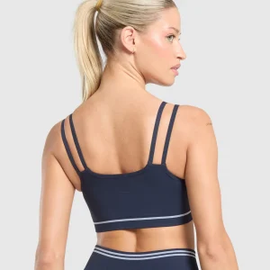 Online Gymshark Contrast Seamless Sports Bra HeavyBlue