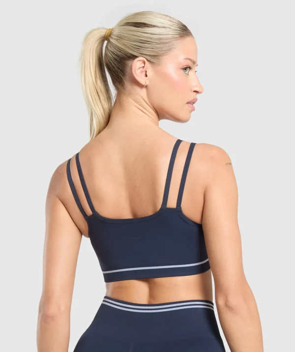 Online Gymshark Contrast Seamless Sports Bra HeavyBlue