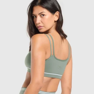 Best Gymshark Contrast Seamless Sports Bra UnitGreen