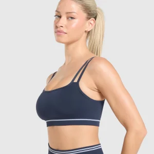 Online Gymshark Contrast Seamless Sports Bra HeavyBlue